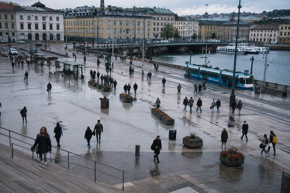 Shoppers walking through Nordstan shopping centre in central Gothenburg